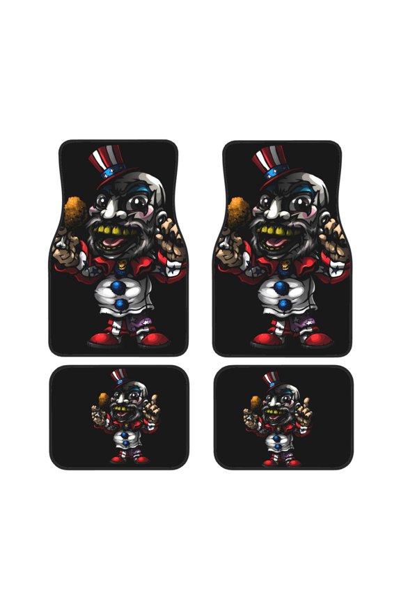 Captain Spaulding Car Foot Mat Set Of 4 Pieces (Front & Rear) Soft Thickened Non Slip Waterproof Automotive Floor Mats For Suv Sedan Car Van