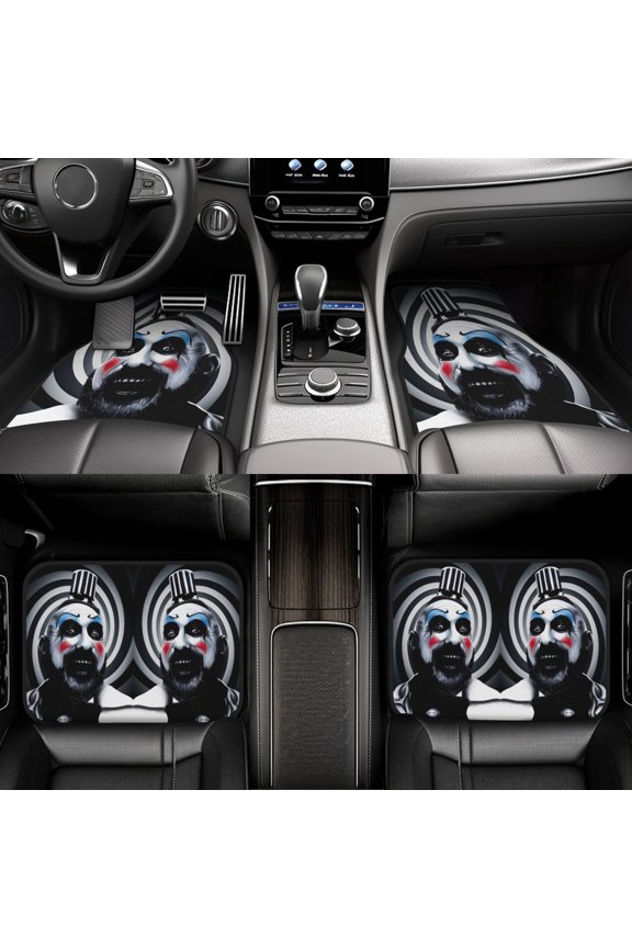 Captain Spaulding Car Foot Mat Set Of 4 Pieces (Front & Rear) Soft Thickened Non Slip Waterproof Automotive Floor Mats For Suv Sedan Car Van