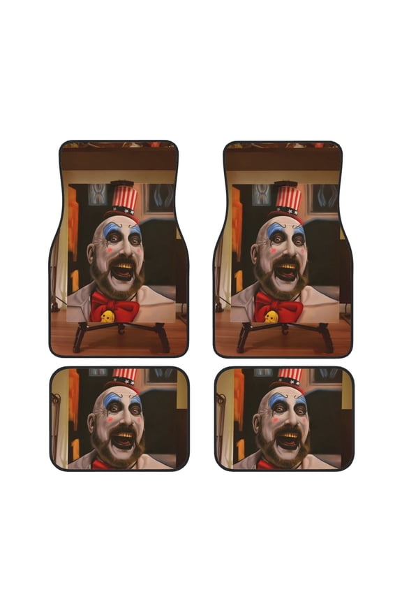 Captain Spaulding Car Foot Mat Set Of 4 Pieces (Front & Rear) Soft Thickened Non Slip Waterproof Automotive Floor Mats For Suv Sedan Car Van