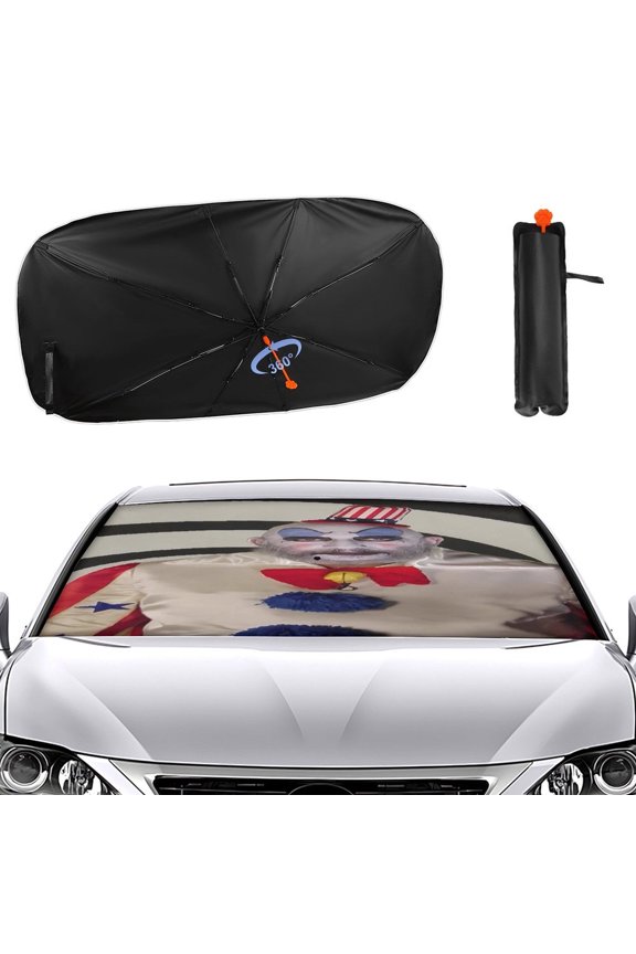 Captain-Spaulding Car Sun Shade Umbrella, Car Shade Front Windshield Sun Shade Foldable Umbrella for Most Sedans SUV Truck, Blocks UV Rays