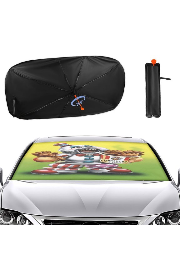 Captain-Spaulding Car Sun Shade Umbrella, Car Shade Front Windshield Sun Shade Foldable Umbrella for Most Sedans SUV Truck, Blocks UV Rays