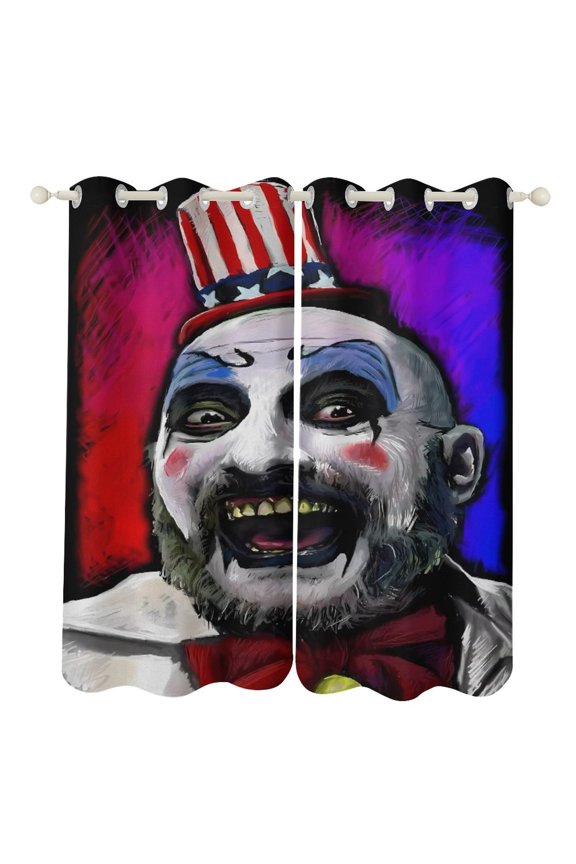 Captain Spaulding Curtain Blackout Thermal Insulated Drapes Bedroom Perforated Curtains for Kids Room, Bedroom, Living Room 2 Panels 52"x72"