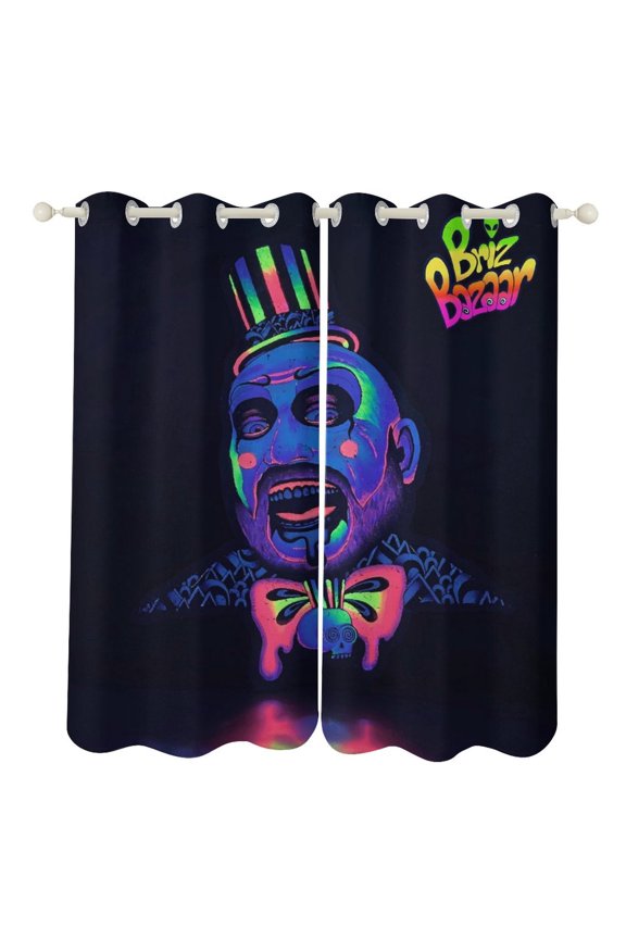 Captain Spaulding Curtain Blackout Thermal Insulated Drapes Bedroom Perforated Curtains for Kids Room, Bedroom, Living Room 2 Panels 52"x72"