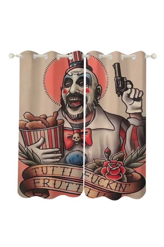 Captain Spaulding Curtain Blackout Thermal Insulated Drapes Bedroom Perforated Curtains for Kids Room, Bedroom, Living Room 2 Panels 52"x72"