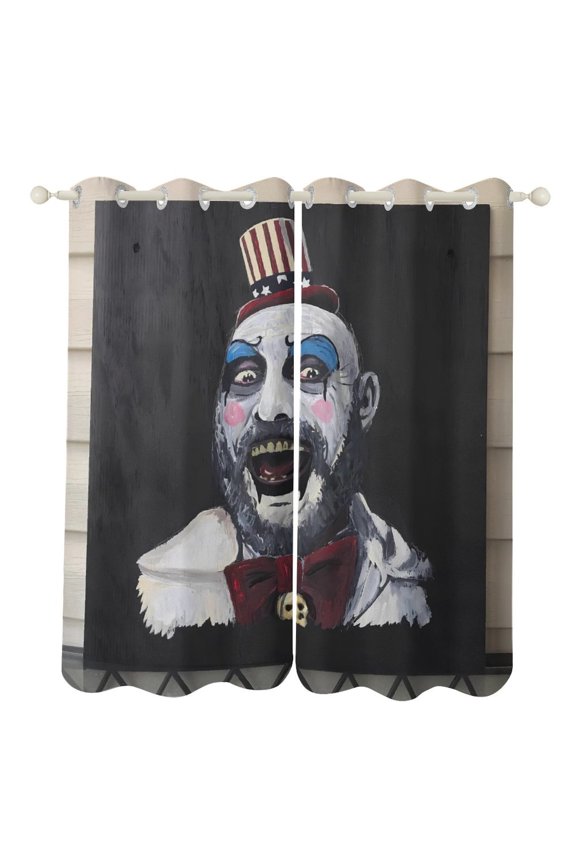 Captain Spaulding Curtain Blackout Thermal Insulated Drapes Bedroom Perforated Curtains for Kids Room, Bedroom, Living Room 2 Panels 52"x84"