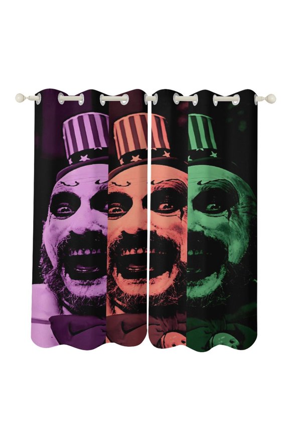 Captain Spaulding Curtain Blackout Thermal Insulated Drapes Bedroom Perforated Curtains for Kids Room, Bedroom, Living Room 2 Panels 52"x84"