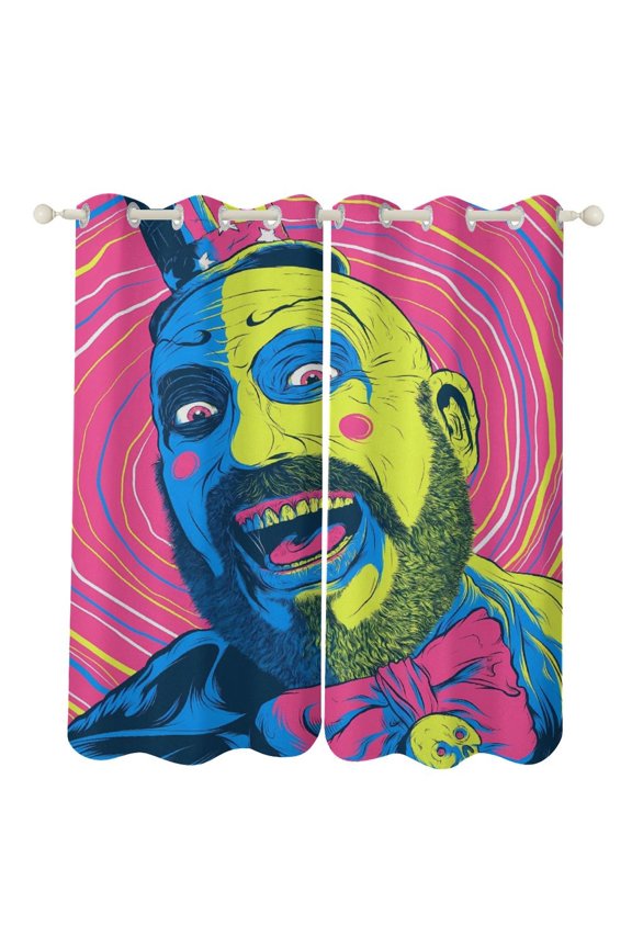 Captain Spaulding Curtain Blackout Thermal Insulated Drapes Bedroom Perforated Curtains for Kids Room, Bedroom, Living Room 2 Panels 52"x84"