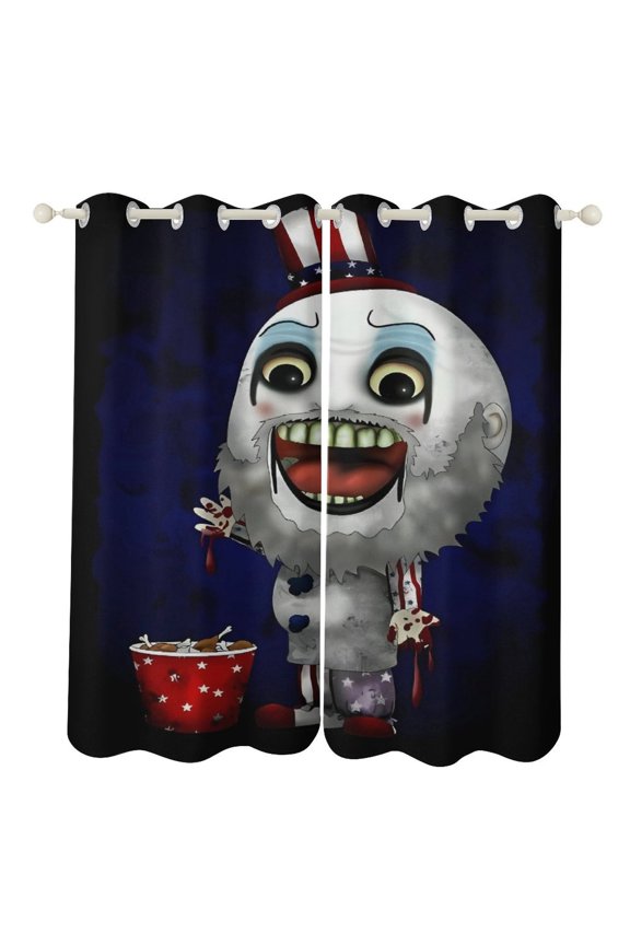 Captain Spaulding Curtain Blackout Thermal Insulated Drapes Bedroom Perforated Curtains for Kids Room, Bedroom, Living Room 2 Panels 52"x84"
