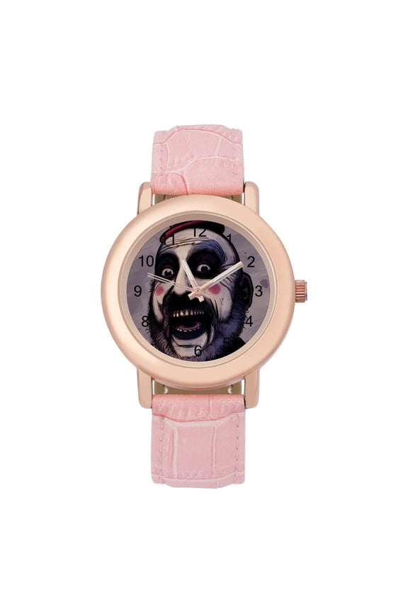 Captain Spaulding Soft Leather Strap Watch Adult Classic Ladies Leather Strap Wrist Watch Adjustable Fit for Wrist Sizes 5.7" to 8.7"