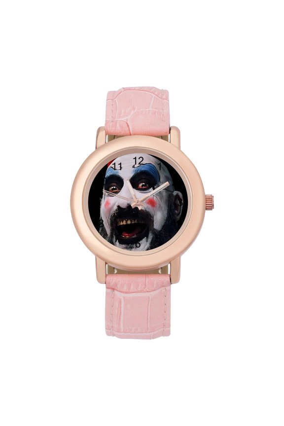 Captain Spaulding Watch, Soft Leather Strap Watch Adult Classic Ladies Leather Strap Wrist Watch Adjustable Quartz Watch Fit for Wrist Sizes 5.7" to 8.7"