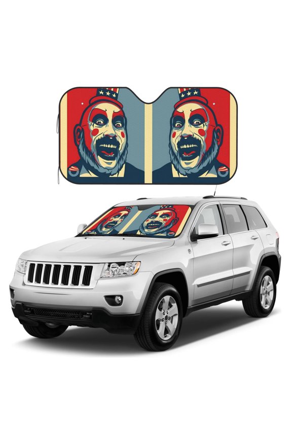 Captain-Spaulding Sun Shade, Car Front Window Shades Sunshade, Cover Sun Visor Shield Block Automotive Interior Protector Blocks For Most Car Sunshade