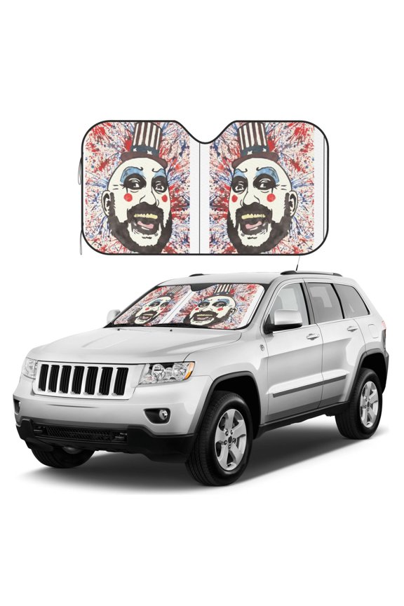 Captain-Spaulding Sun Shade, Car Front Window Shades Sunshade, Cover Sun Visor Shield Block Automotive Interior Protector Blocks For Most Car Sunshade