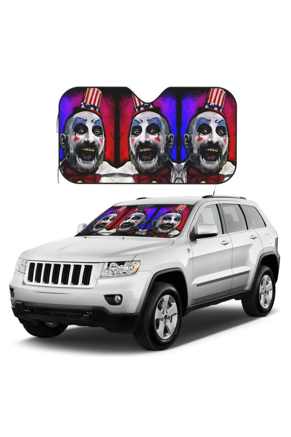 Captain-Spaulding Sun Shade, Car Front Window Shades Sunshade, Cover Sun Visor Shield Block Automotive Interior Protector Blocks For Most Car Sunshade