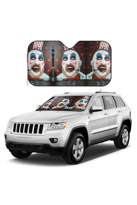 Captain-Spaulding Sun Shade, Car Front Window Shades Sunshade, Cover Sun Visor Shield Block Automotive Interior Protector Blocks For Most Car Sunshade