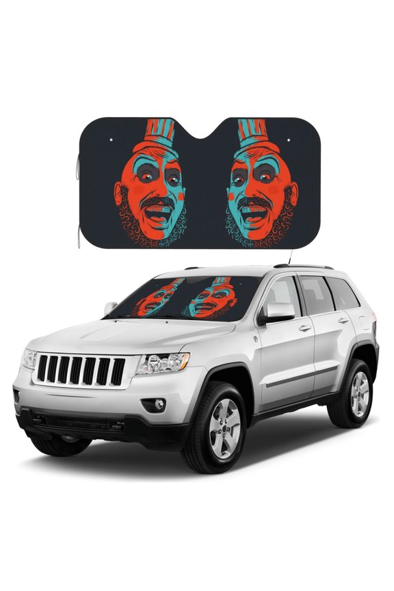 Captain-Spaulding Sun Shade, Car Front Window Shades Sunshade, Cover Sun Visor Shield Block Automotive Interior Protector Blocks For Most Car Sunshade