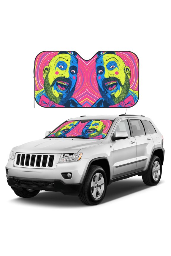 Captain-Spaulding Sun Shade, Car Front Window Shades Sunshade, Cover Sun Visor Shield Block Automotive Interior Protector Blocks For Most Car Sunshade