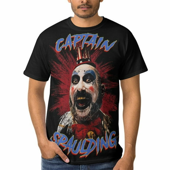 Captain Spaulding T-Shirts for Men Women, Funny Novelty Tee for Adults, Fashion 3D Print Short Sleeve, Unisex Casual Crew Neck Tee