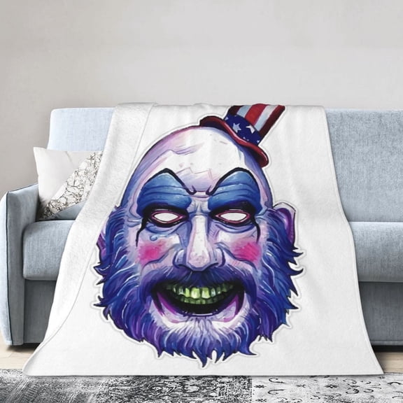 Captain Spaulding Throw Blanket, All Season Decorative Soft Cozy Fleece Blankets, Room Decor For Bed Chair Car Sofa Couch Bedroom