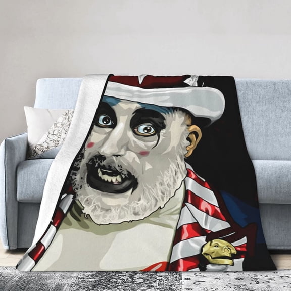 Captain Spaulding Throw Blanket, All Season Decorative Soft Cozy Fleece Blankets, Room Decor For Bed Chair Car Sofa Couch Bedroom