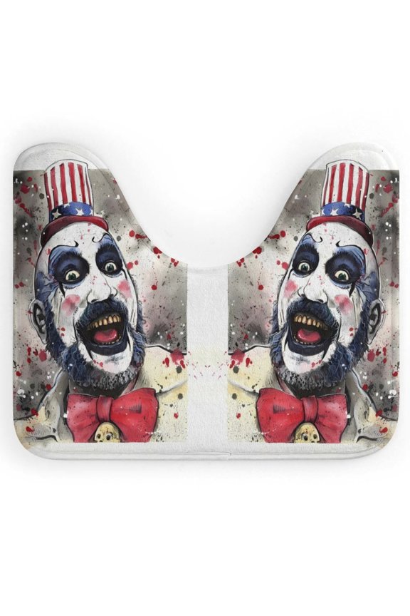 Captain Spaulding U-Shape Rug, Ultra Soft Washable Toilet Mat, Non Slip Absorbent Bath Rug Water Absorbent for Bathroom