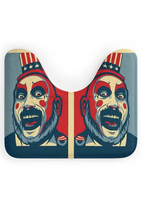 Captain Spaulding U-Shape Rug, Ultra Soft Washable Toilet Mat, Non Slip Absorbent Bath Rug Water Absorbent for Bathroom