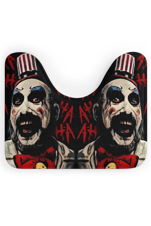 Captain Spaulding U-Shape Rug, Ultra Soft Washable Toilet Mat, Non Slip Absorbent Bath Rug Water Absorbent for Bathroom