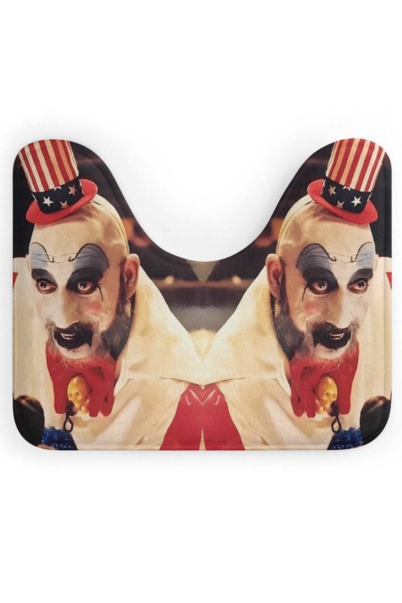 Captain Spaulding U-Shape Rug, Ultra Soft Washable Toilet Mat, Non Slip Absorbent Bath Rug Water Absorbent for Bathroom
