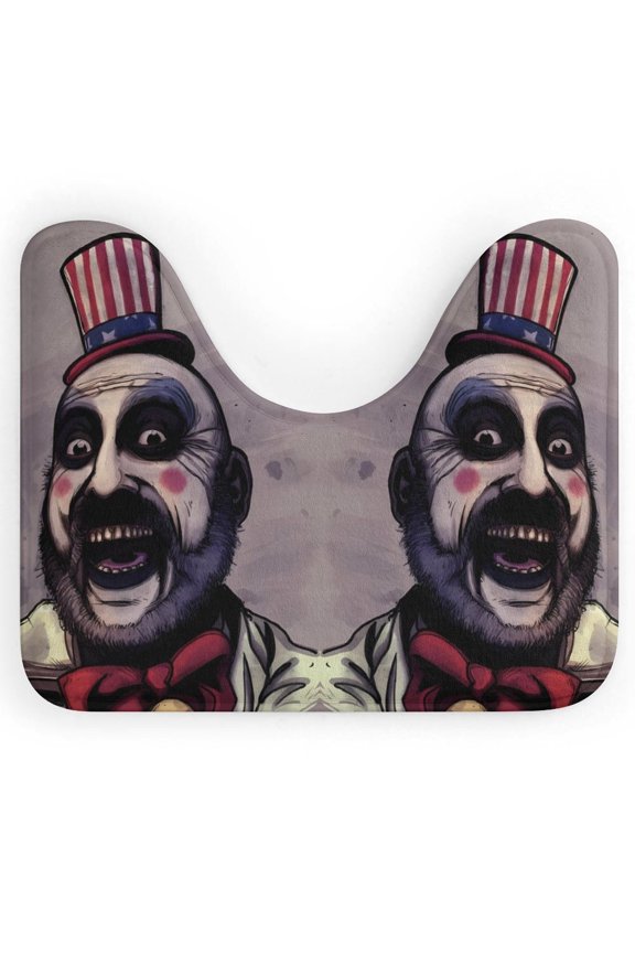 Captain Spaulding U-Shape Rug, Ultra Soft Washable Toilet Mat, Non Slip Absorbent Bath Rug Water Absorbent for Bathroom