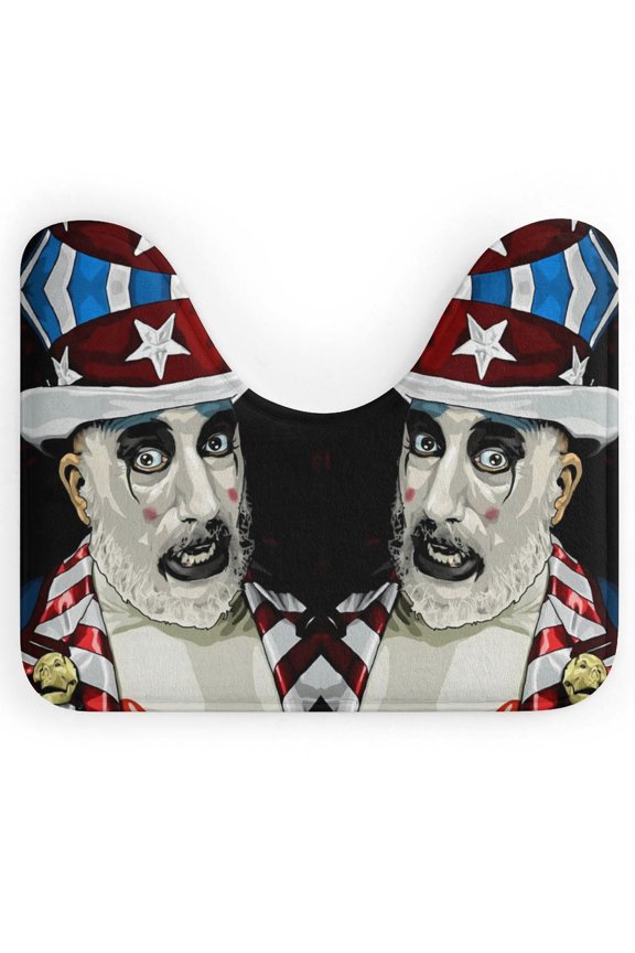 Captain Spaulding U-Shape Rug, Ultra Soft Washable Toilet Mat, Non Slip Absorbent Bath Rug Water Absorbent for Bathroom