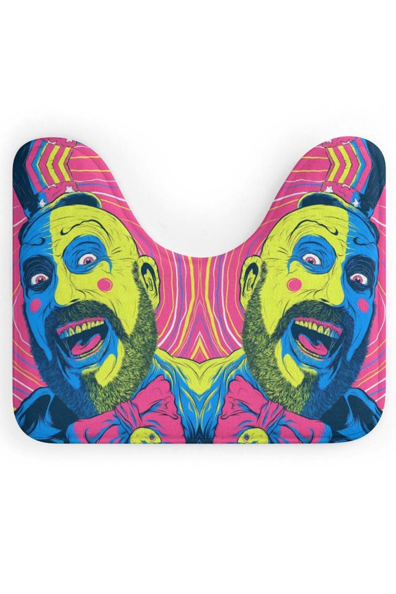 Captain Spaulding U-Shape Rug, Ultra Soft Washable Toilet Mat, Non Slip Absorbent Bath Rug Water Absorbent for Bathroom