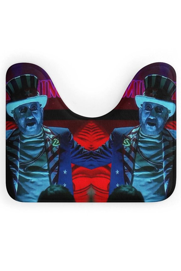 Captain Spaulding U-Shape Rug, Ultra Soft Washable Toilet Mat, Non Slip Absorbent Bath Rug Water Absorbent for Bathroom