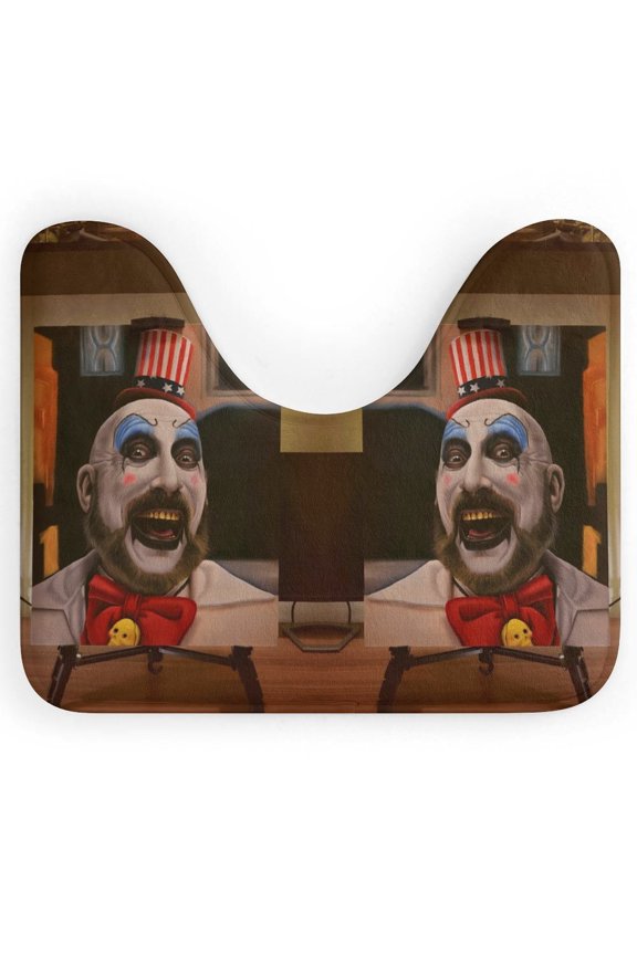 Captain Spaulding U-Shape Rug, Ultra Soft Washable Toilet Mat, Non Slip Absorbent Bath Rug Water Absorbent for Bathroom