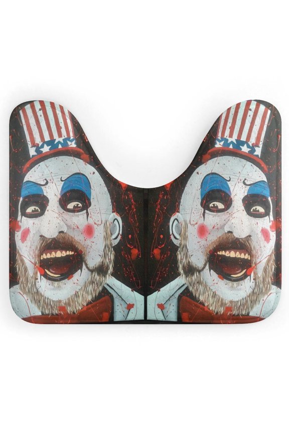 Captain Spaulding U-Shape Rug, Ultra Soft Washable Toilet Mat, Non Slip Absorbent Bath Rug Water Absorbent for Bathroom
