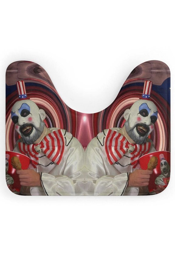 Captain Spaulding U-Shape Rug, Ultra Soft Washable Toilet Mat, Non Slip Absorbent Bath Rug Water Absorbent for Bathroom