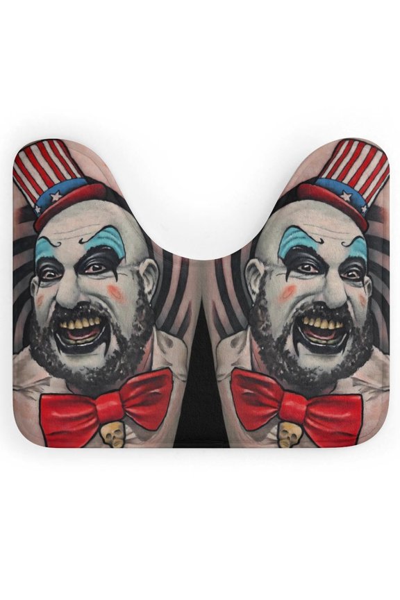 Captain Spaulding U-Shape Rug, Ultra Soft Washable Toilet Mat, Non Slip Absorbent Bath Rug Water Absorbent for Bathroom