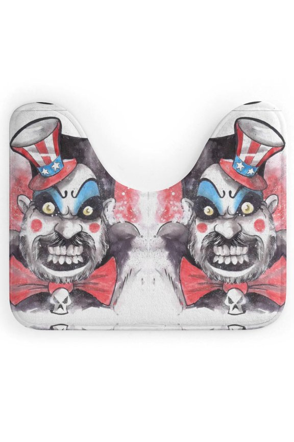 Captain Spaulding U-Shape Rug, Ultra Soft Washable Toilet Mat, Non Slip Absorbent Bath Rug Water Absorbent for Bathroom