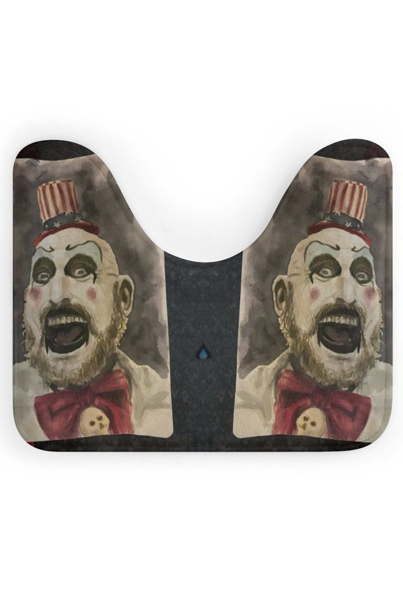Captain Spaulding U-Shape Rug, Ultra Soft Washable Toilet Mat, Non Slip Absorbent Bath Rug Water Absorbent for Bathroom