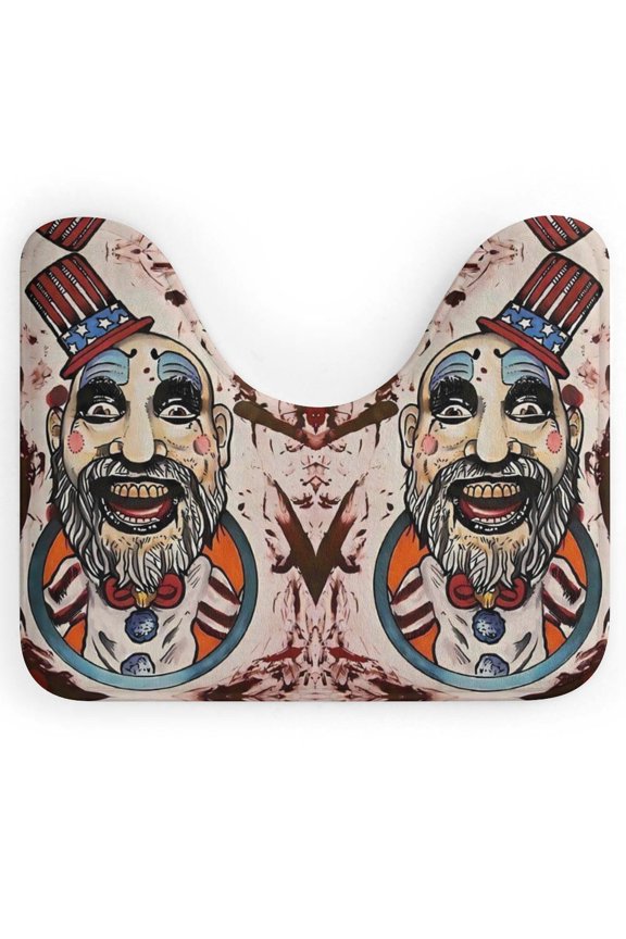 Captain Spaulding U-Shape Rug, Ultra Soft Washable Toilet Mat, Non Slip Absorbent Bath Rug Water Absorbent for Bathroom