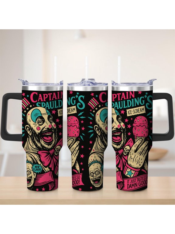 Captain Spaulding's Ice-Scream Stainless Steel Insulated Mug with Lid and Handle, 30oz