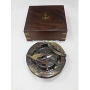 Captain Two Ton Sundial Compass With Hardwood Wooden Box Free