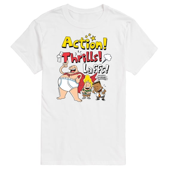 Captain Underpants - Action, Thrills, & Laffs - Men's Short Sleeve Graphic T-Shirt