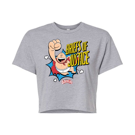 Captain Underpants - Briefs Of Justice - Juniors Cropped Cotton Blend T-Shirt