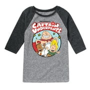 Captain Underpants - C. Underpants, George, & Harold - Toddler & Youth Raglan Graphic T-Shirt
