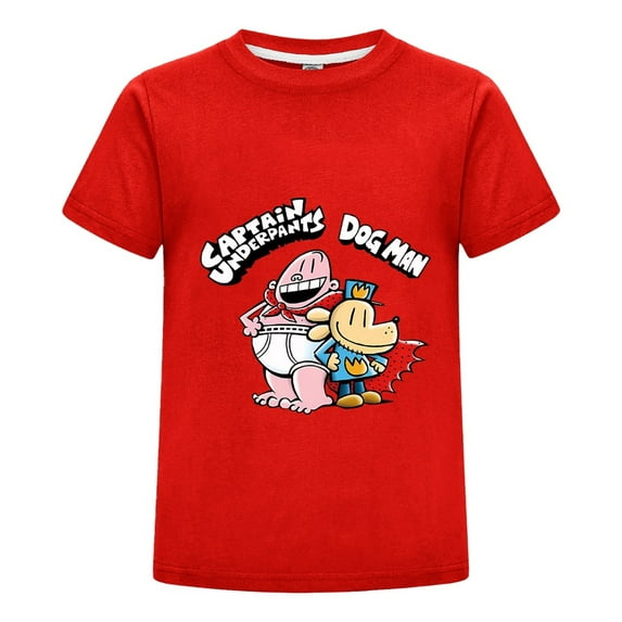 Captain Underpants & Dog Man Kids Boys Girls T-Shirt – Comic Hero Graphic Tee Top for Fans of Cartoon Stories
