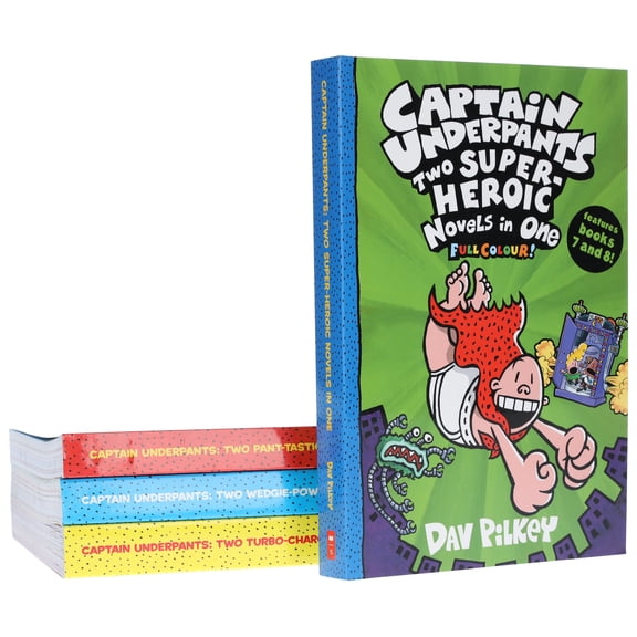 Captain Underpants Full Colour by Dav Pilkey: 4 Books Set - Ages 7-11 - Paperback