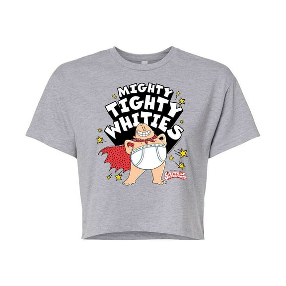 Captain Underpants - Mighty Tighty Whities - Juniors Cropped Cotton Blend T-Shirt