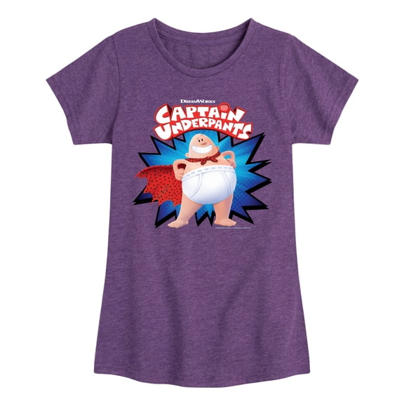 Captain Underpants - Original Logo of Superhero - Toddler & Youth Girls Short Sleeve Graphic T-Shirt
