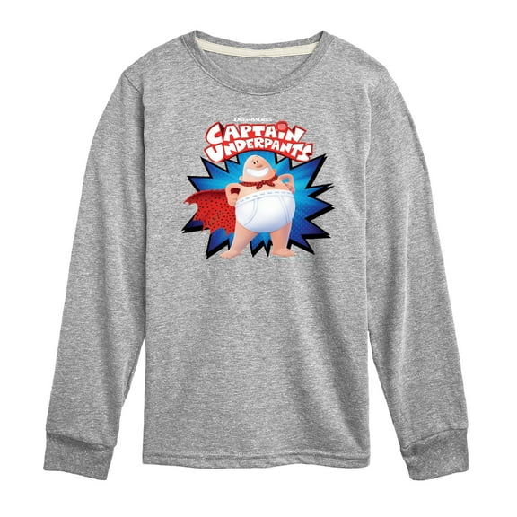 Captain Underpants - Original Logo of Superhero - Toddler & Youth Long Sleeve Graphic T-Shirt