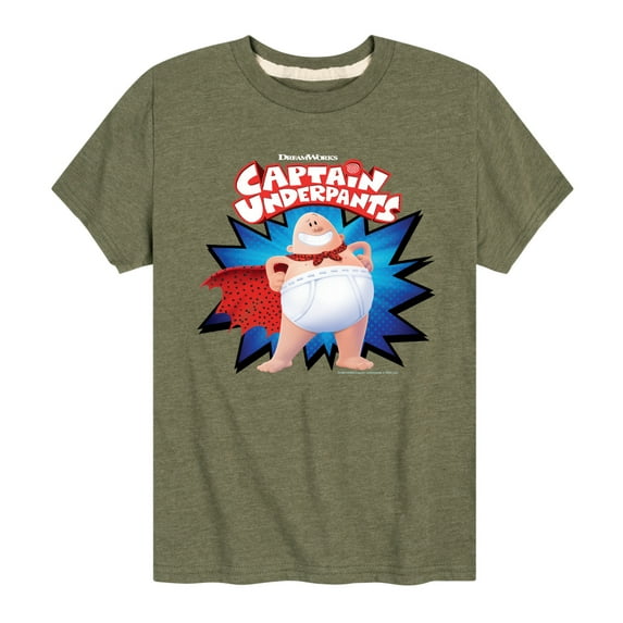 Captain Underpants - Original Logo of Superhero - Toddler & Youth Short Sleeve Graphic T-Shirt