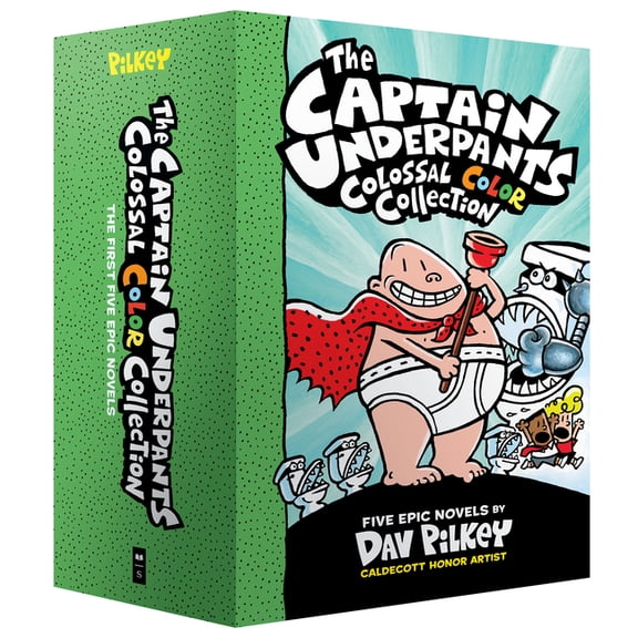 Captain Underpants The Captain Underpants Colossal Color Collection (Captain Underpants #1-5 Boxed Set): From the Creator of Dog Man, (Paperback)